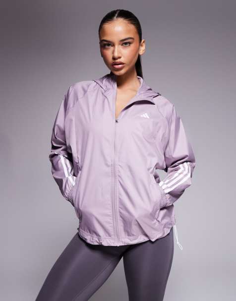 adidas Training Hyperglam windbreaker with hood in purple - view 1