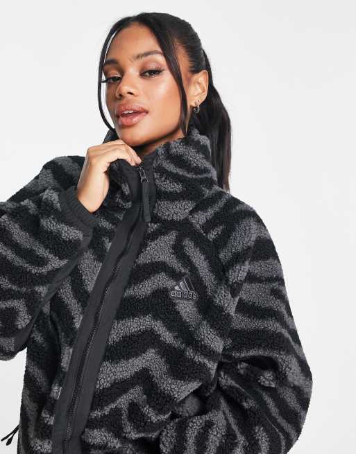 Training Hyperglam zebra jacket in black gray | ASOS