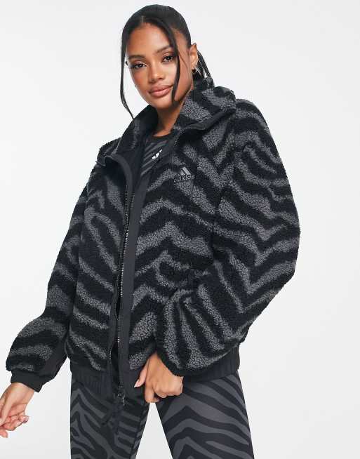 Adidas zebra hot sale print jacket