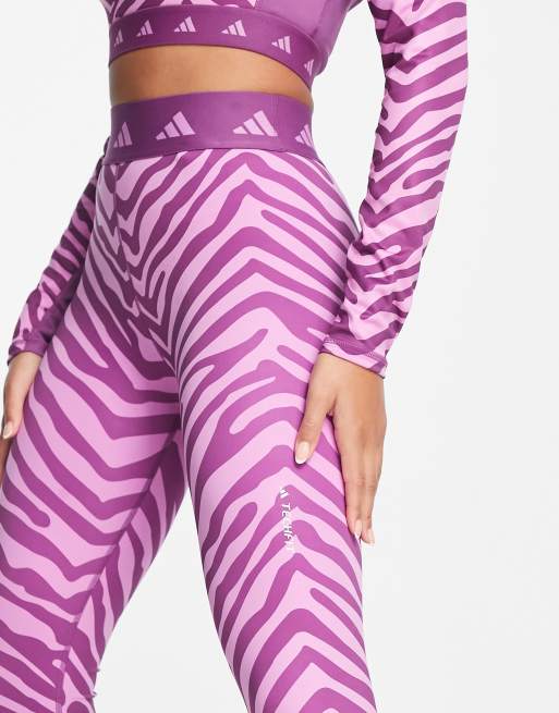 adidas Hyperglam Techfit High-Waisted 7/8 Zebra Leggings - Multicolor