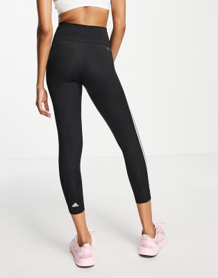 Adidas Girls Core Sport Inspired 3 Stripe Legging (Black/White