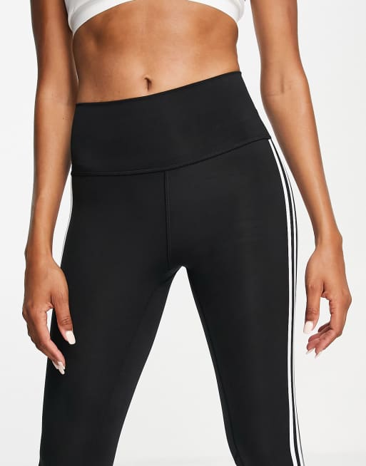 adidas Designed 2 Move 3 Stripe High Rise Leggings Grey