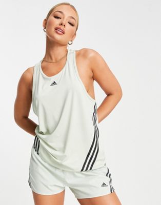 adidas Training Icons striped side panel vest in green