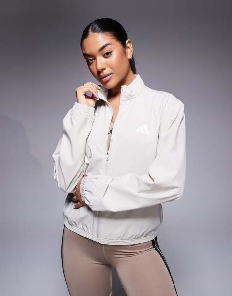 adidas Training – Jacke aus Webstoff in Stone mit den 3 Streifen - view 1