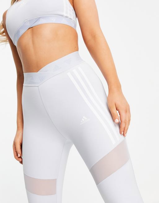 adidas Training – Jasnoniebieskie legginsy z motywem 3 pasków
