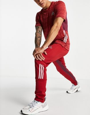 Homme adidas Training - Jogger de sport à 3 bandes - Rouge