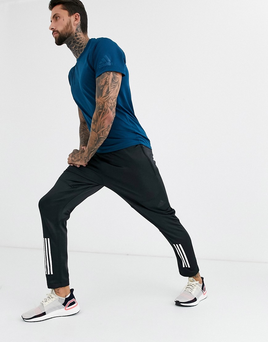 Adidas Training - Joggers con tre strisce neri-Nero