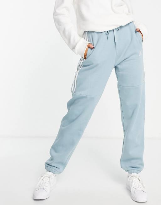 adidas Training - Joggers oversize grigi con tre strisce, 4 di 4