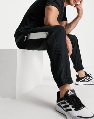 adidas Training joggers with contrast panels in black - ASOS Price Checker