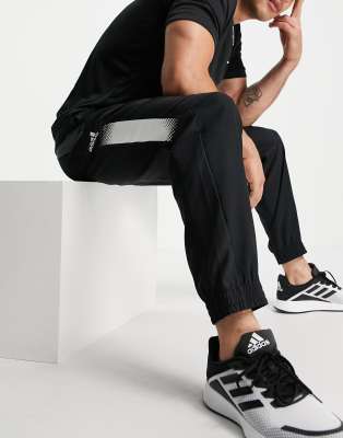 asos adidas Training joggers with contrast panels in black