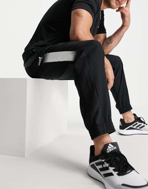 adidas Training joggers with contrast panels in black - view 1