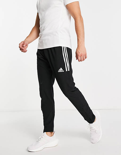 adidas Training joggers with three stripes in black | ASOS
