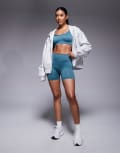 [adidas performance] adidas Training knit 4" booty shorts in teal-Green S Preloved Teal