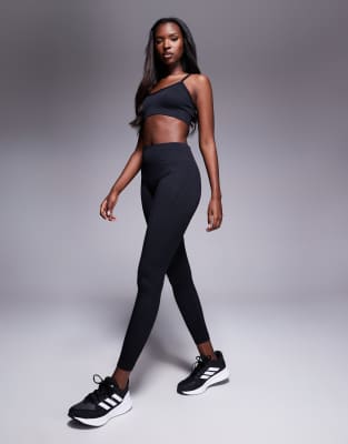 adidas Training knitted full length leggings in black - view 1