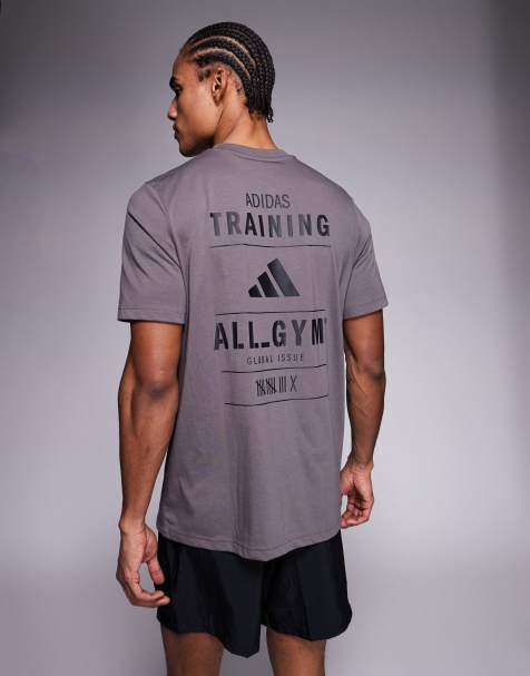 adidas Training - Koksgrå T-shirt med rygprint - view 1