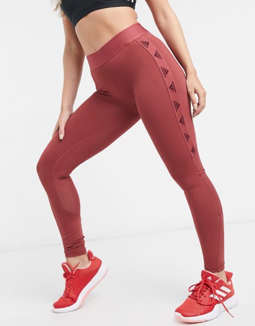 adidas Training Legging avec bande a logo Bordeaux