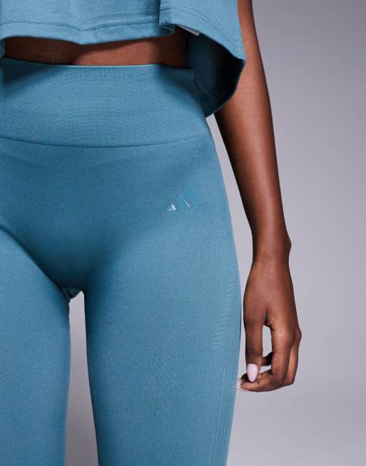 adidas Training - Legging long en maille - Bleu sarcelle, 3 de 5