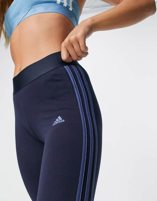 adidas Training Legging met 3 Stripes in marineblauw