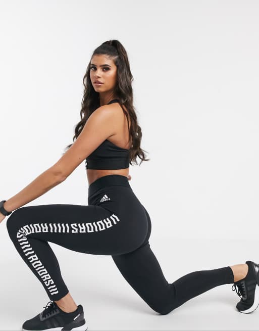 Adidas training logo legging in sales black