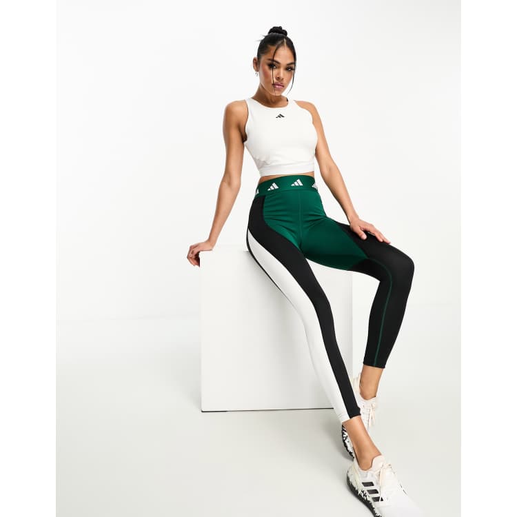 adidas Training Legging technique Noir et vert ASOS