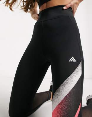 black and pink adidas leggings