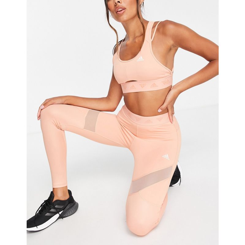 pUCFq Donna adidas - Training - Leggings rosa cipria con inserti