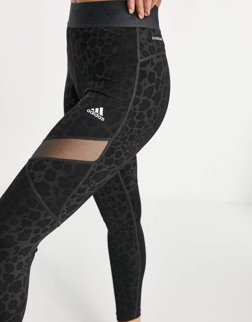 Buy adidas Black Train All Over Leopard Print Leggings from Next