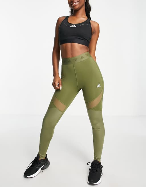 Khaki green shop adidas leggings