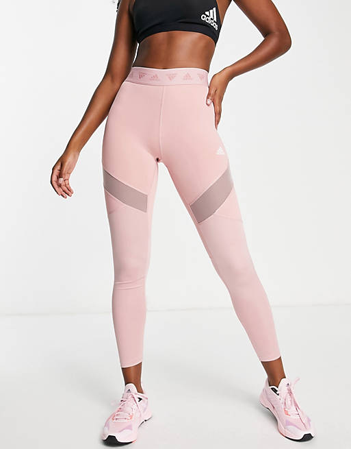  adidas Training leggings with insert detail in pink 