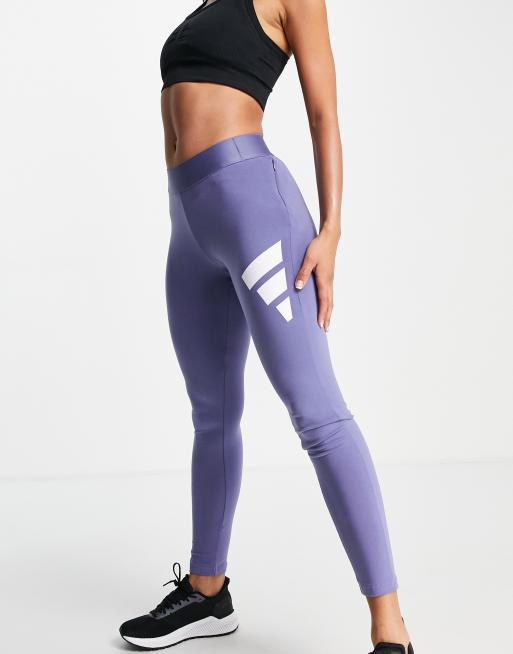 adidas Training leggings with large logo in purple