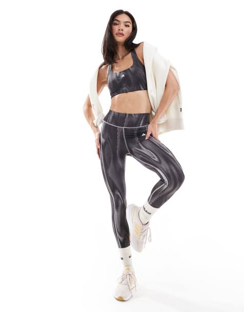 adidas Training leggings with phone pocket in grey print - view 1