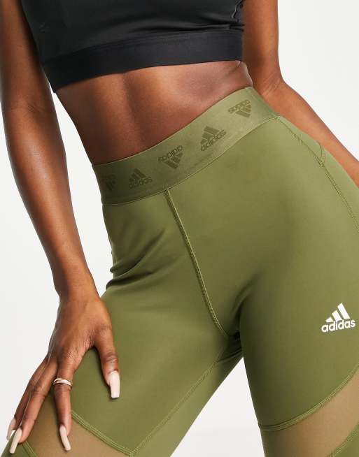 adidas Training – Legginsy w kolorze khaki z ozdobną wstawką, 3 z 4