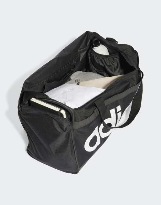 adidas training linear duffle bag in black ASOS