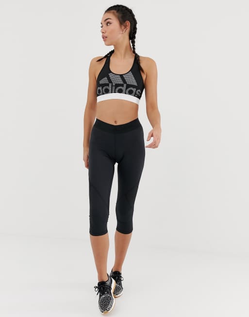 adidas Training Logo Bra In Black, 4 of 4