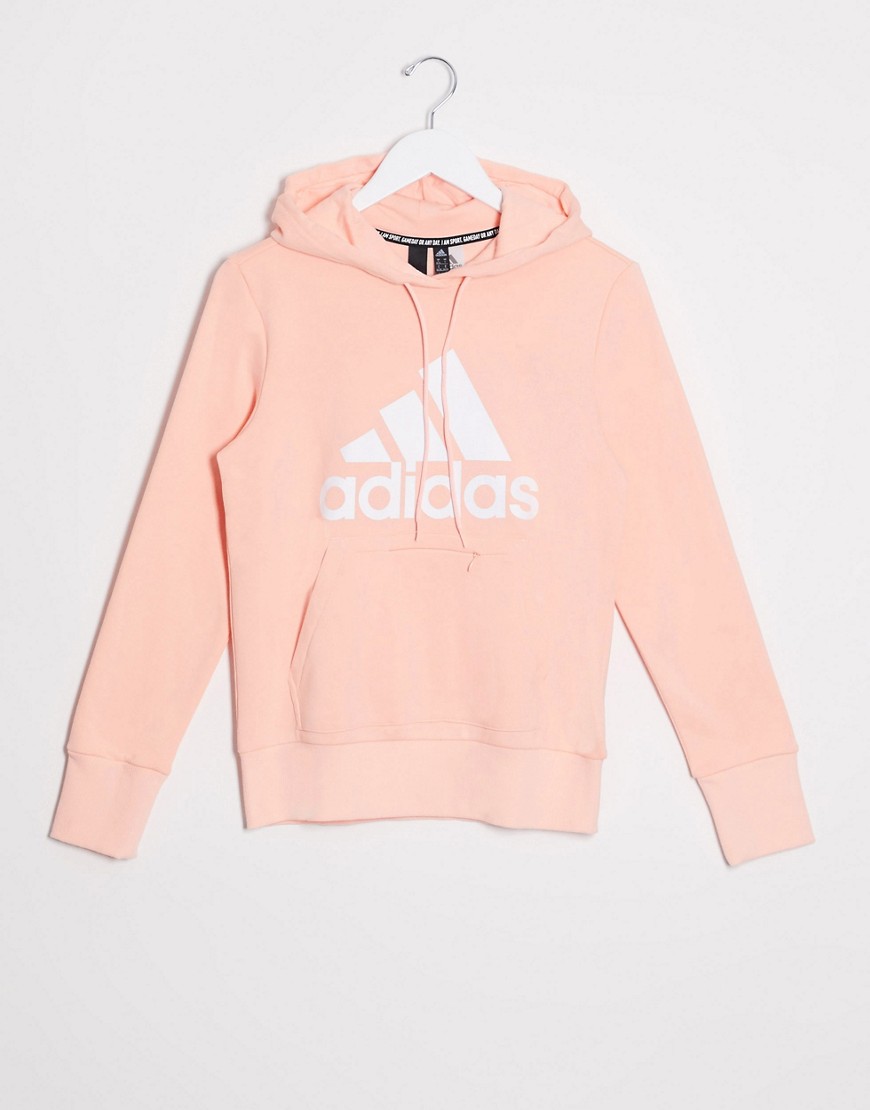 Adidas Training logo hoodie in pink