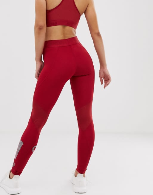 burgundy adidas leggings