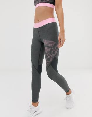 Grey and clearance pink adidas leggings