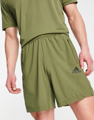 adidas Training logo shorts in khaki