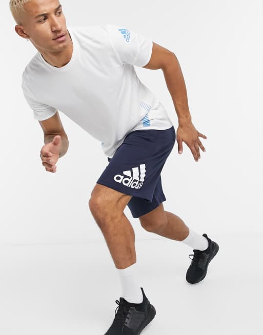 adidas Training logo shorts in navy, 4 of 4