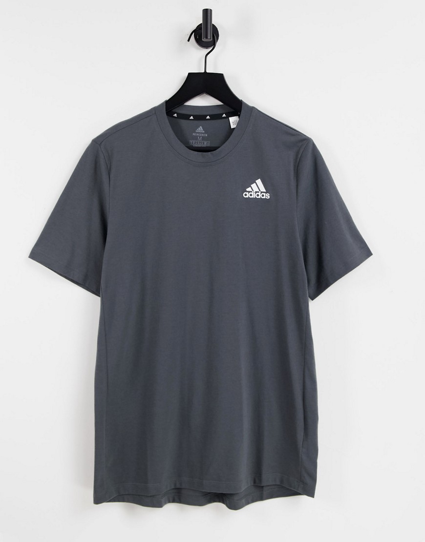 Adidas Training logo t-shirt in grey-Green