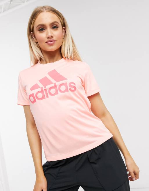 adidas Training logo t-shirt in orange | ASOS