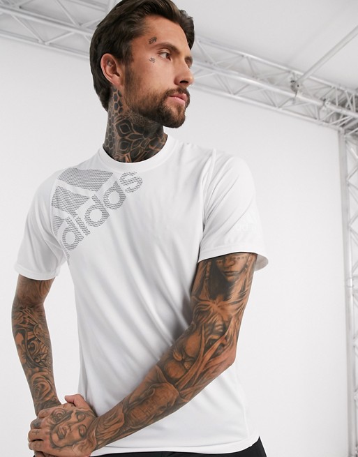 adidas Training logo t-shirt in white