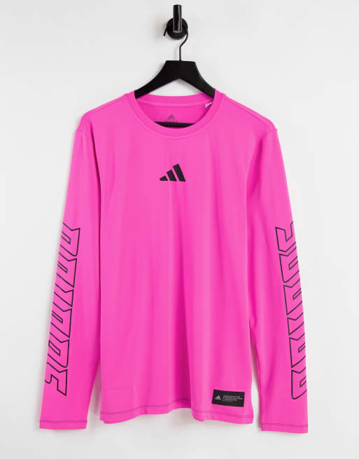 Adidas pink sale training top