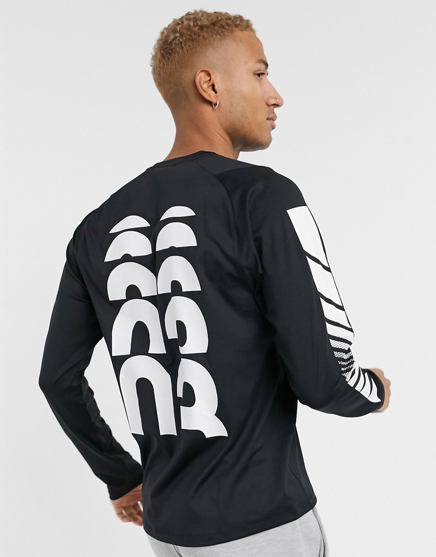 Adidas Training long sleeve t-shirt with logo in black
