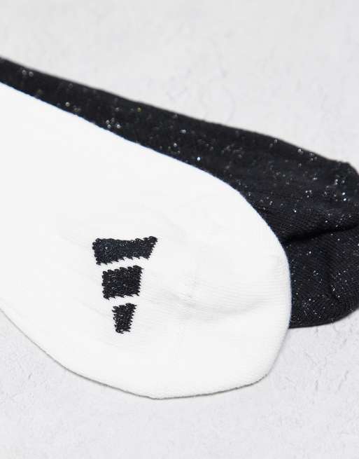 adidas Training - Lot de 2 paires de chaussettes à volants - Blanc et noir scintillant, 3 de 3