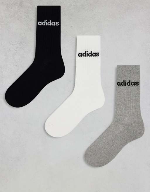 adidas Training - Lot de 3 paires de chaussettes à inscription logo - Multicolore