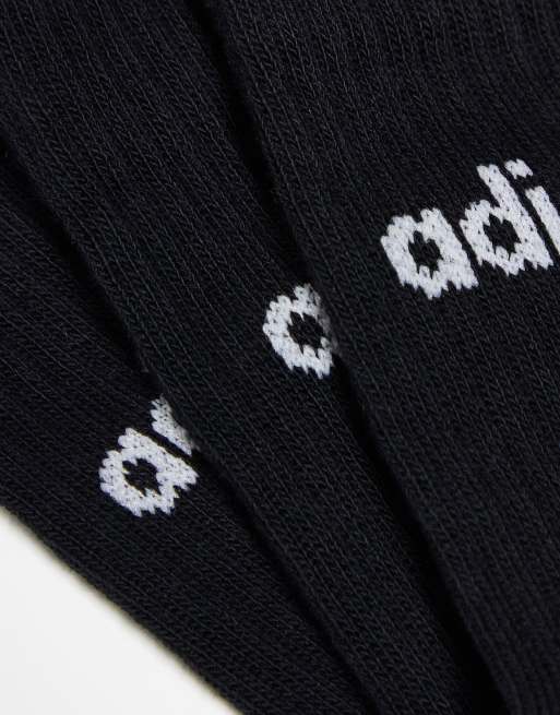adidas Training - Lot de 3 paires de chaussettes avec inscription logo - Noir, 2 de 4