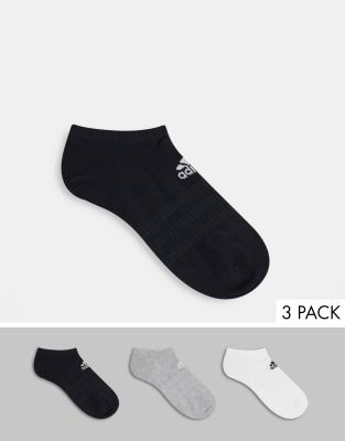 adidas Training - Lot de 3 paires de chaussettes invisibles - Multicolore