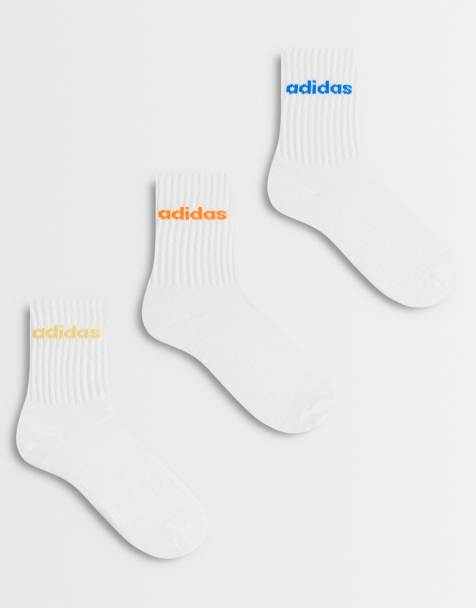 adidas Training - Lot de 3 paires de chaussettes avec logo linéaire de couleur vive - Blanc - view 1