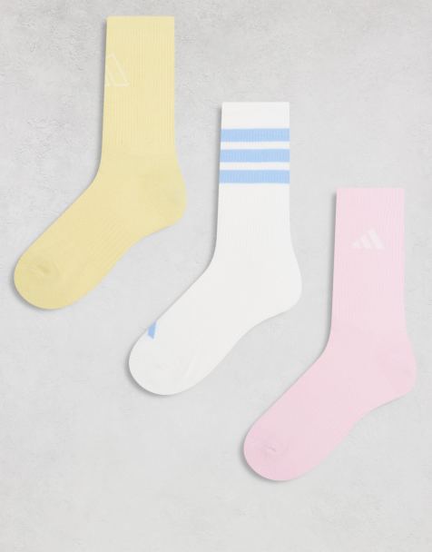 adidas Training - Lot de 3 paires de chaussettes - Bleu, jaune et rose - view 1